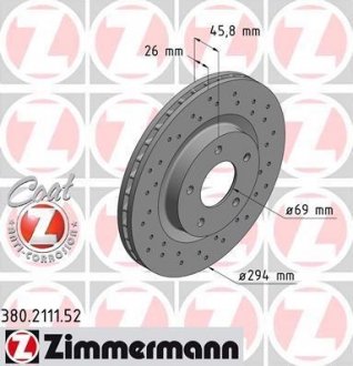 ДИСК ТОРМОЗНОЙ Zimmermann Otto Zimmermann GmbH 380211152
