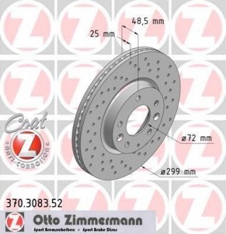 ДИСК ТОРМОЗНОЙ Zimmermann Otto Zimmermann GmbH 370.3083.52