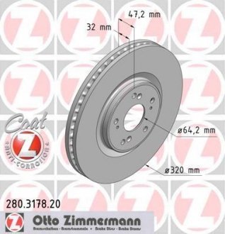 ДИСК ГАЛЬМІВНИЙ Zimmermann Otto Zimmermann GmbH 280317820