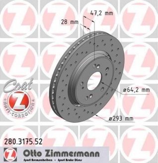 ДИСК ТОРМОЗНОЙ Zimmermann Otto Zimmermann GmbH 280317552