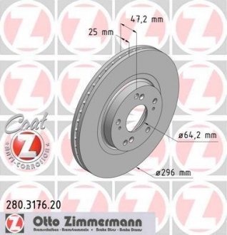 ДИСК ГАЛЬМІВНИЙ Zimmermann Otto Zimmermann GmbH 280.3176.20