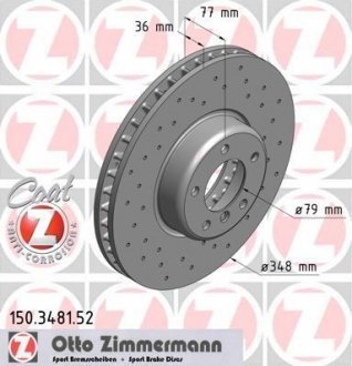 ДИСК ТОРМОЗНОЙ Zimmermann Otto Zimmermann GmbH 150.3481.52
