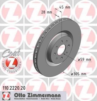 ДИСК ТОРМОЗНОЙ Zimmermann Otto Zimmermann GmbH 110.2220.20