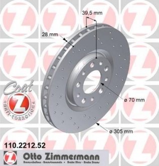 ДИСК ТОРМОЗНОЙ Zimmermann Otto Zimmermann GmbH 110.2212.52