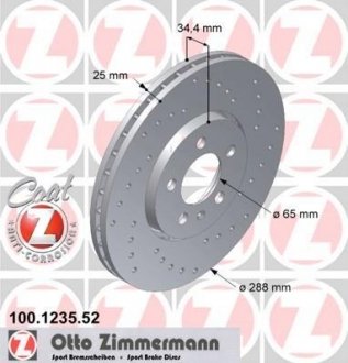 ДИСК ТОРМОЗНОЙ Zimmermann Otto Zimmermann GmbH 100123552