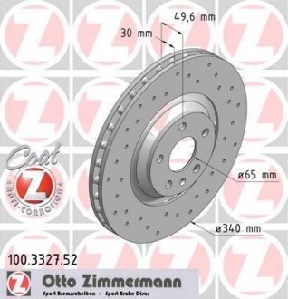 ДИСК ТОРМОЗНОЙ Zimmermann Otto Zimmermann GmbH 100.3327.52