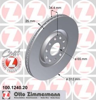 ДИСК ТОРМОЗНОЙ Zimmermann Otto Zimmermann GmbH 100.1240.20