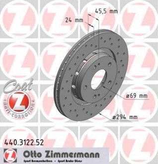ДИСК ТОРМОЗНОЙ ZIMMERMANN Otto Zimmermann GmbH 440.3122.52