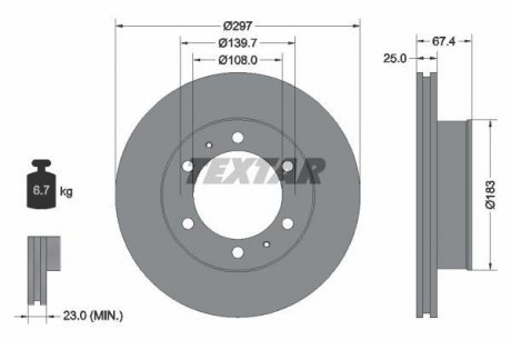 Гальмівний диск TEXTAR 92222600 (фото 1)