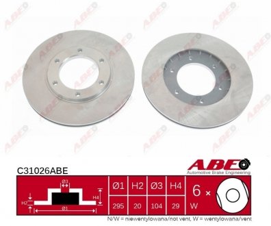 Тормозной диск ABE C31026ABE (фото 1)