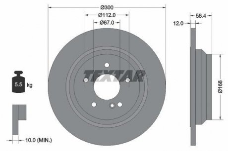 Тормозной диск TEXTAR 92176503