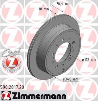 Гальмівний диск зад. Zimmermann Otto Zimmermann GmbH 590281720
