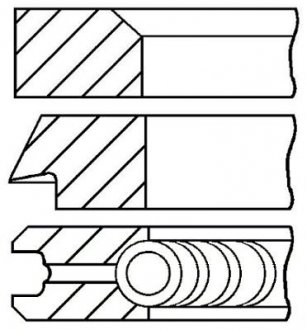 Комплект колец на поршень Goetze 08-129500-00 (фото 1)