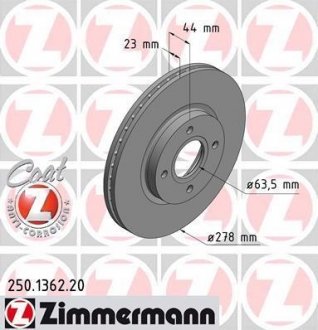 Гальмівні диски Coat Z Otto Zimmermann GmbH 250136220 (фото 1)