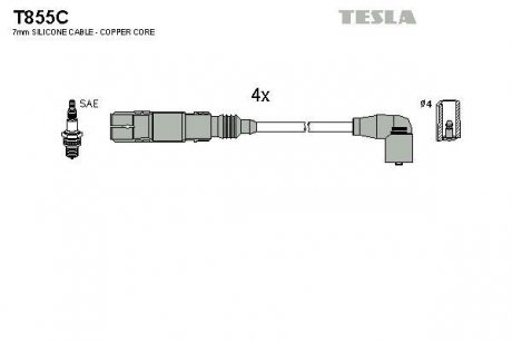 Комплект кабелей зажигания TESLA T855C