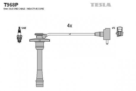 Комплект кабелей зажигания TESLA T968P (фото 1)
