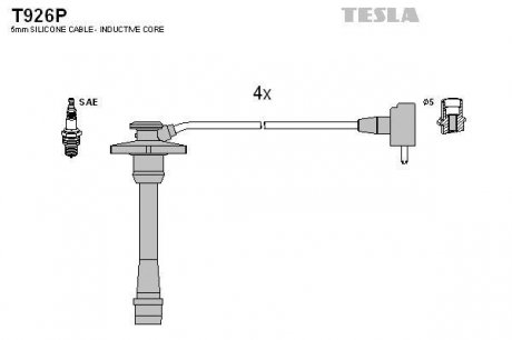 Комплект кабелей зажигания TESLA T926P