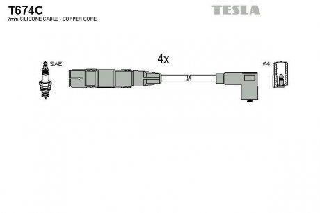 Комплект кабелів запалювання TESLA T674C