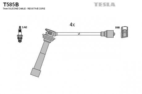 Комплект кабелей зажигания TESLA T585B (фото 1)