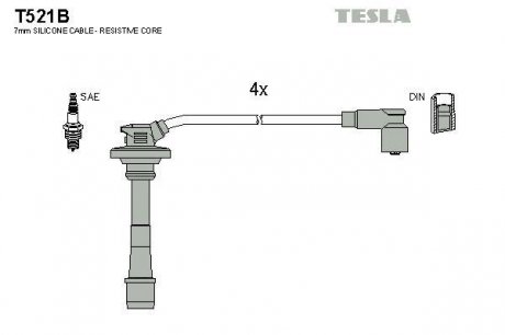 Комплект кабелів запалювання TESLA T521B