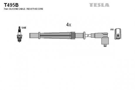 Комплект кабелей зажигания TESLA T495B (фото 1)