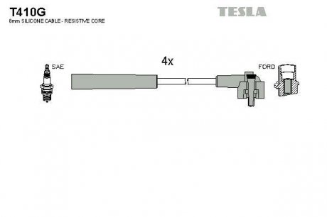 Комплект кабелей зажигания TESLA T410G (фото 1)
