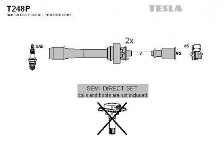 Комплект кабелів запалювання TESLA T248P (фото 1)