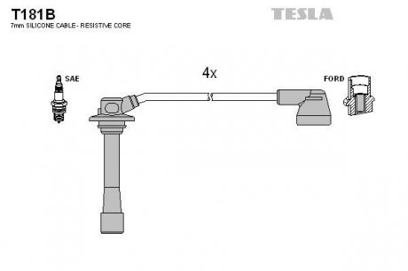 Комплект кабелів запалювання TESLA T181B