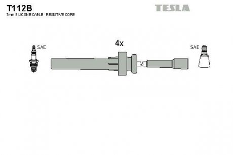 Комплект кабелів запалювання TESLA T112B (фото 1)