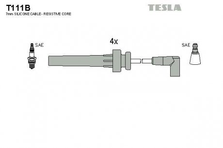 Комплект кабелів запалювання TESLA T111B