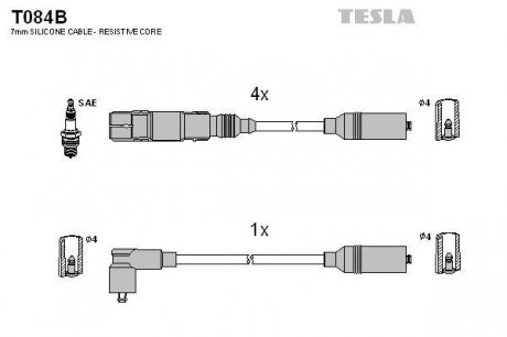 Комплект кабелів запалювання TESLA T084B (фото 1)
