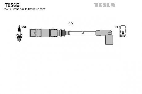 Комплект кабелей зажигания TESLA T056B