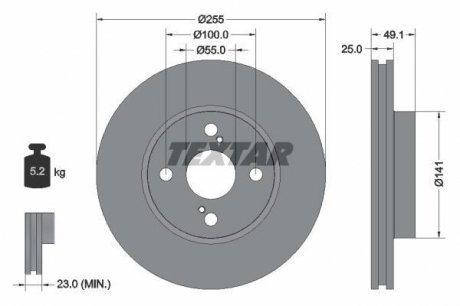 Гальмівний диск PRO TEXTAR 92125903 (фото 1)