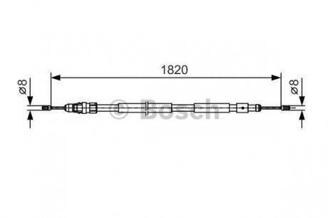 Трос, стоянкова гальмівна система Bosch 1 987 482 116 (фото 1)