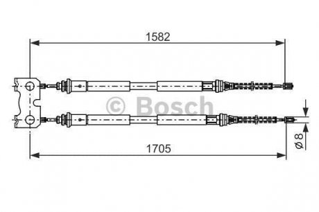 Трос, стоянкова гальмівна система Bosch 1 987 477 834 (фото 1)