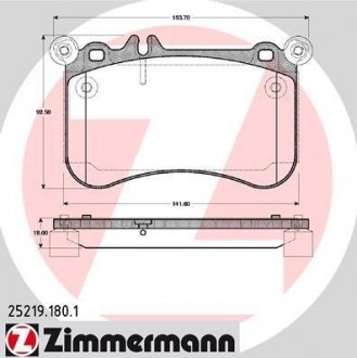 Колодки тормозные дисковые Zimmermann Otto Zimmermann GmbH 25219.180.1