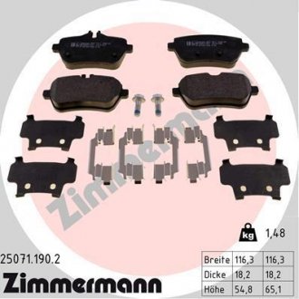 Колодки тормозные дисковые Otto Zimmermann GmbH 25071.190.2 (фото 1)