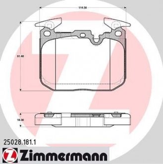 Колодки гальмівні дискові Zimmermann Otto Zimmermann GmbH 250281811