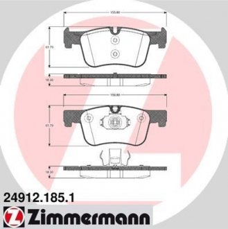 Колодки тормозные дисковые Zimmermann Otto Zimmermann GmbH 249121851