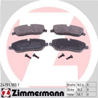 Колодки тормозные дисковые Zimmermann Otto Zimmermann GmbH 24191.180.1