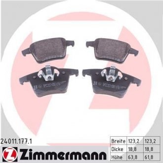 Колодки гальмівні дискові Zimmermann Otto Zimmermann GmbH 24011.177.1