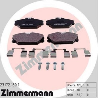 Колодки гальмівні дискові Zimmermann Otto Zimmermann GmbH 23172.180.1