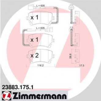 Тормозные колодки дисковые Zimmermann Otto Zimmermann GmbH 238831751