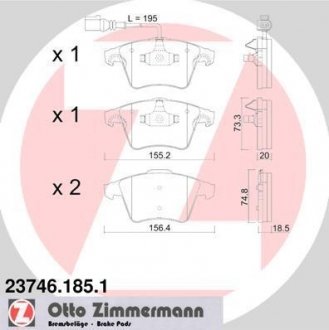 Гальмівні колодки дискові Otto Zimmermann GmbH 237461851 (фото 1)