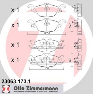 Гальмівні колодки дискові Zimmermann Otto Zimmermann GmbH 230631731 (фото 1)