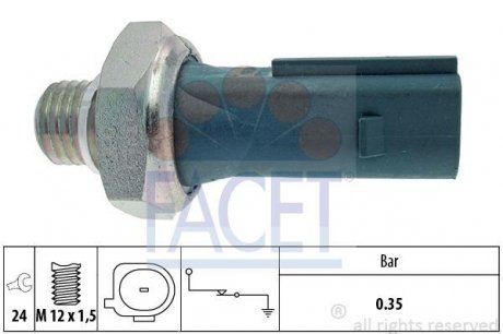 Датчик тиску масла Mercedes Benz W169/245 M266 04-> Facet 7.0177 (фото 1)