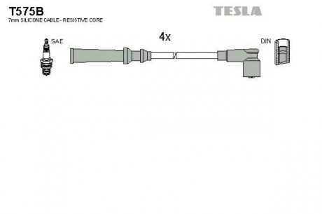 Комплект кабелей зажигания TESLA T575B (фото 1)