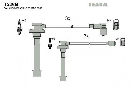 Комплект кабелів запалювання TESLA T536B