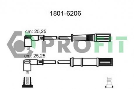 Комплект кабелей высоковольтных PROFIT 1801-6206 (фото 1)