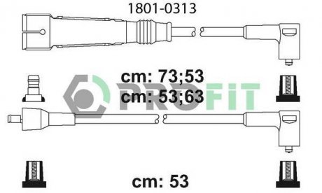 Комплект кабелей высоковольтных PROFIT 1801-0313 (фото 1)